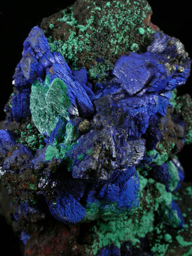 Azurite and Malachite from Copper Queen Mine, Bisbee, Warren District, Cochise County, Arizona