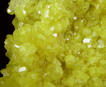 Sulfur on Celestine from Cianciana, Sicily, Italy