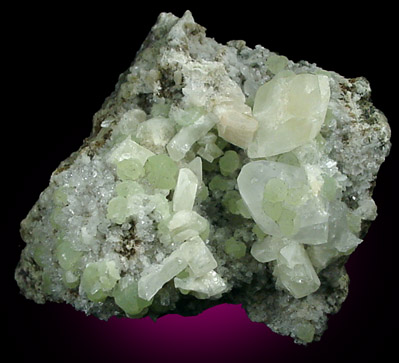 Datolite, Prehnite, Calcite from New Street Quarry, Paterson, Passaic County, New Jersey