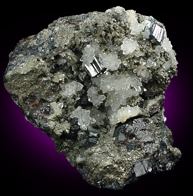 Bournonite, Chalcopyrite, Quartz from Baia Sprie (Felsbnya), Maramures, Romania