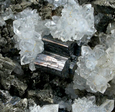 Bournonite, Chalcopyrite, Quartz from Baia Sprie (Felsöbánya), Maramures, Romania
