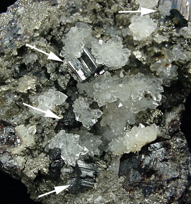 Bournonite, Chalcopyrite, Quartz from Baia Sprie (Felsöbánya), Maramures, Romania