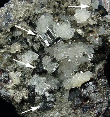 Bournonite, Chalcopyrite, Quartz from Baia Sprie (Felsbnya), Maramures, Romania