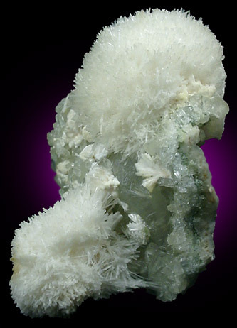 Mesolite, Laumontite and Datolite on Calcite from Prospect Park Quarry, Prospect Park, Passaic County, New Jersey
