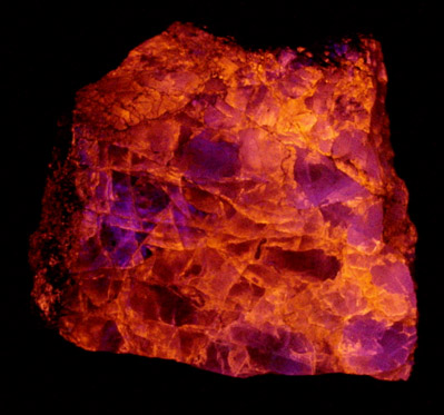 Fluorite (fluorescent) from Burney Mine, Chinati Mountains, Presidio County, Texas