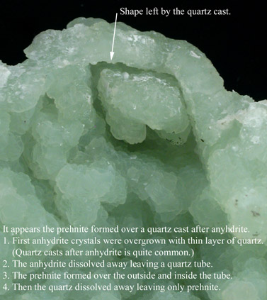 Prehnite pseudomorphs after Glauberite from New Street Quarry, Paterson, Passaic County, New Jersey