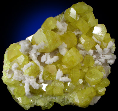 Sulfur with Aragonite from Cianciana, Sicily, Italy