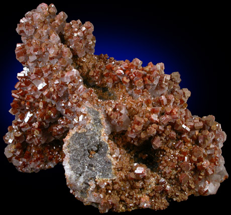 Vanadinite and Calcite from Apex Mine, San Carlos, Mun. de Manuel Benavides, Chihuahua, Mexico
