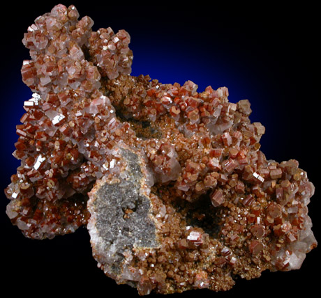 Vanadinite and Calcite from Apex Mine, San Carlos, Manuel Benavides, Chihuahua, Mexico