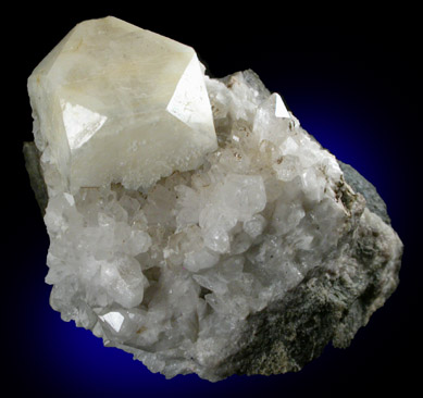 Apophyllite on Quartz from Upper New Street Quarry, Paterson, Passaic County, New Jersey