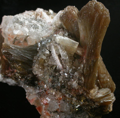 Stilbite, Calcite, Quartz from Upper New Street Quarry, Paterson, Passaic County, New Jersey
