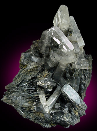 Barite on Stibnite from Baia Sprie (Felsbnya), Maramures, Romania