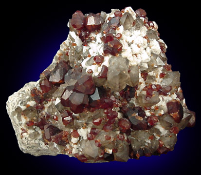 Spessartine Garnet with Smoky Quartz from Tongbei-Yunling District, Fujian Province, China