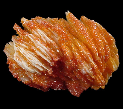 Vanadinite on Barite from Mibladen, Morocco