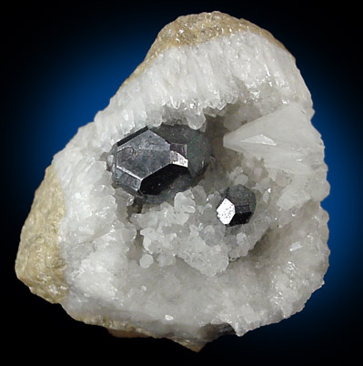 Galena, with Calcite, Quartz from Neudorf, Harz Mountains, Niedersachsen, Germany