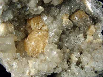 Stilbite and Calcite from Fanwood Quarry (Weldon Quarry), Watchung, Somerset County, New Jersey