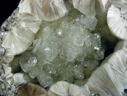 Apophyllite on Pectolite from Millington Quarry, Bernards Township, Somerset County, New Jersey