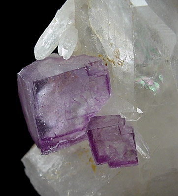 Fluorite on Quartz from Yaogangxian Mine, Nanling Mountains, Hunan Province, China