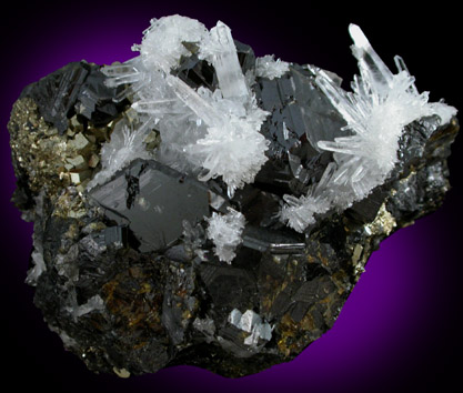 Quartz on Sphalerite from Peru