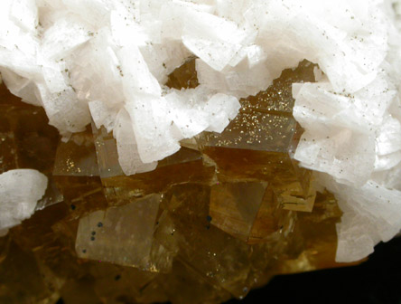 Dolomite and Pyrite on Fluorite from Moscona Mine, Villabona District, Asturias, Spain