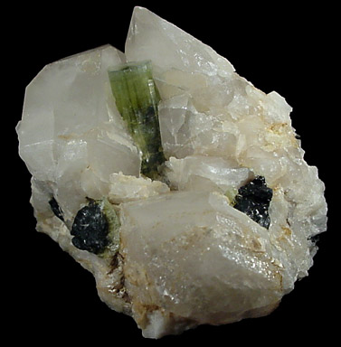 Elbaite Tourmaline in Quartz from Gilgit District, Gilgit-Baltistan, Pakistan