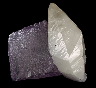 Calcite on Fluorite from Elmwood Mine, Carthage, Smith County, Tennessee