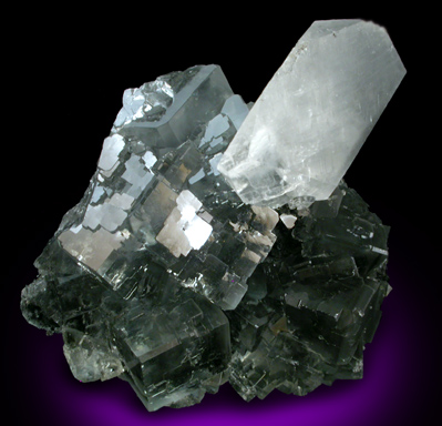 Fluorite with Calcite from Xianghualing Cassiterite Mine, 32 km north of Linwu, Hunan Province, China