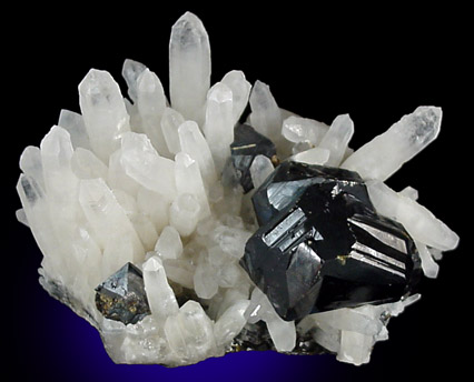 Sphalerite on Quartz from Huaron District, Cerro de Pasco Province, Pasco Department, Peru