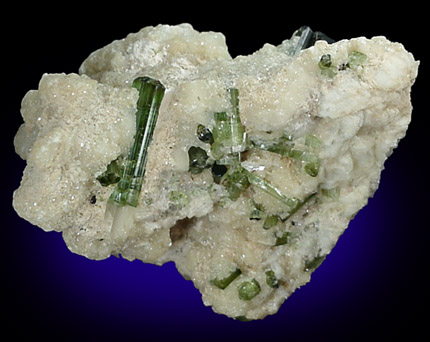 Elbaite Tourmaline in Albite from Barra do Salinas, Coronel Murta, Minas Gerais, Brazil