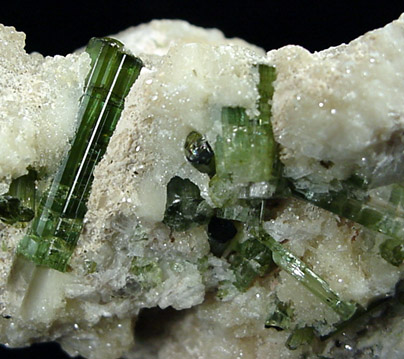 Elbaite Tourmaline in Albite from Barra do Salinas, Coronel Murta, Minas Gerais, Brazil