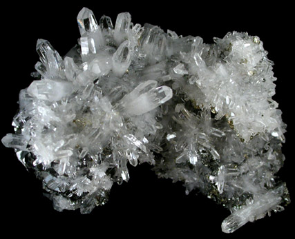 Quartz and Pyrite on Sphalerite from Huaron District, Cerro de Pasco Province, Pasco Department, Peru