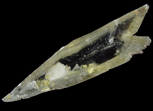 Gypsum var. Selenite with Sulfur inclusions from Miniera Racalmuto, Agrigento, Sicily, Italy