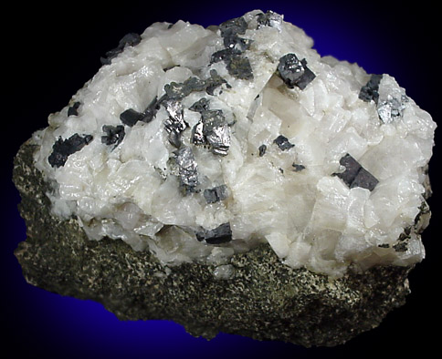 Galena in Calcite from Route 4 road cut west of George Washington Bridge, Fort Lee, Bergen County, New Jersey