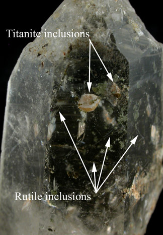 Quartz with Titanite and Rutile inclusions from Minas Gerais, Brazil