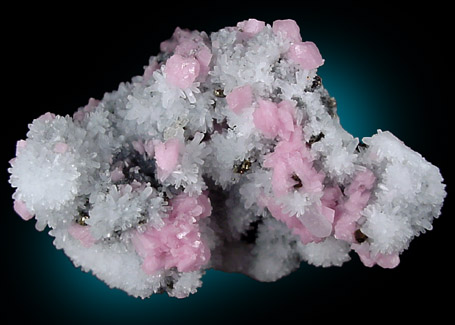 Rhodochrosite on Quartz from American Tunnel, Sunnyside Mine, Eureka District, San Juan County, Colorado