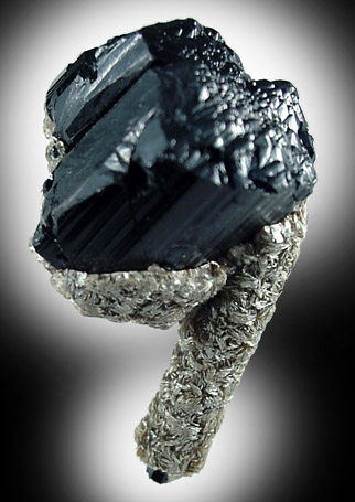 Schorl Tourmaline with Lepidolite from Governor Valadares, Minas Gerais, Brazil