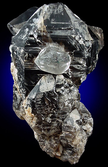 Topaz on Smoky Quartz from Mursinka, Ural Mountains, Russia