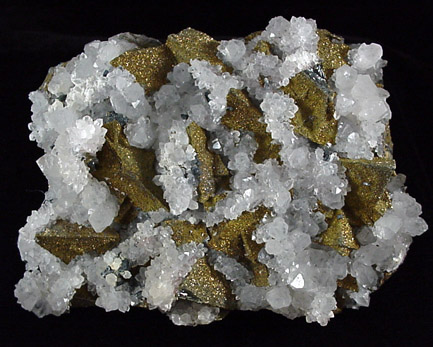 Tetrahedrite with Chalcopyrite coating on Quartz from Casapalca District, Huarochiri Province, Lima Department, Peru