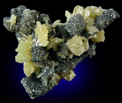 Mimetite on Smithsonite from Tsumeb Mine, Otavi-Bergland District, Oshikoto, Namibia