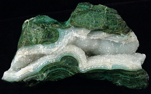 Quartz on Chrysocolla from Inca de Oro, Atacama, Chile