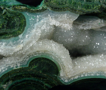 Quartz on Chrysocolla from Inca de Oro, Atacama, Chile