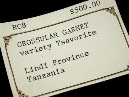 Grossular Garnet var. Tsavorite from Lindi Province, Tanzania