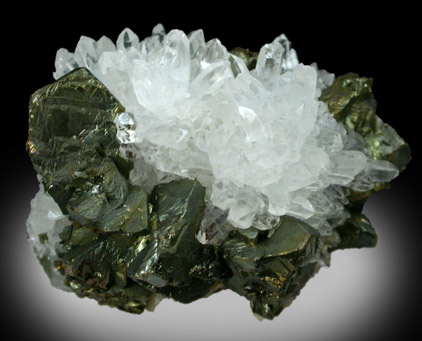 Chalcopyrite on Quartz from Ellenville Lead Mine, Ulster County, New York