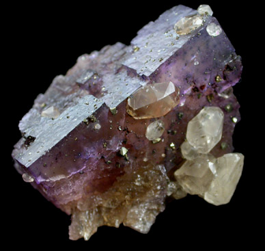 Fluorite with Calcite from Cave-in-Rock District, Hardin County, Illinois