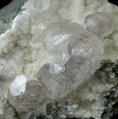 Calcite, Gyrolite on Quartz from Lonavala Quarry, Pune District, Maharashtra, India