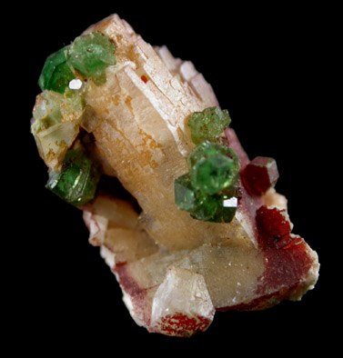 Grossular Garnet on Prehnite from Jeffrey Mine, Asbestos, Qubec, Canada