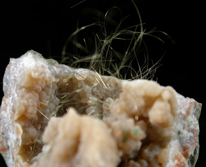 Millerite from US Route 27 road cut, Halls Gap, Lincoln County, Kentucky