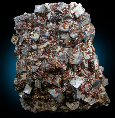 Sphalerite on Galena from Treece, Cherokee County, Kansas