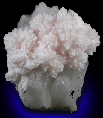 Calcite var. Manganocalcite on Quartz from Pachapaqui District, Bolognesi Province, Ancash Department, Peru