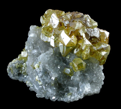 Sphalerite on Calcite from ZCA Hyatt Mine, Talcville, St. Lawtence County, New York